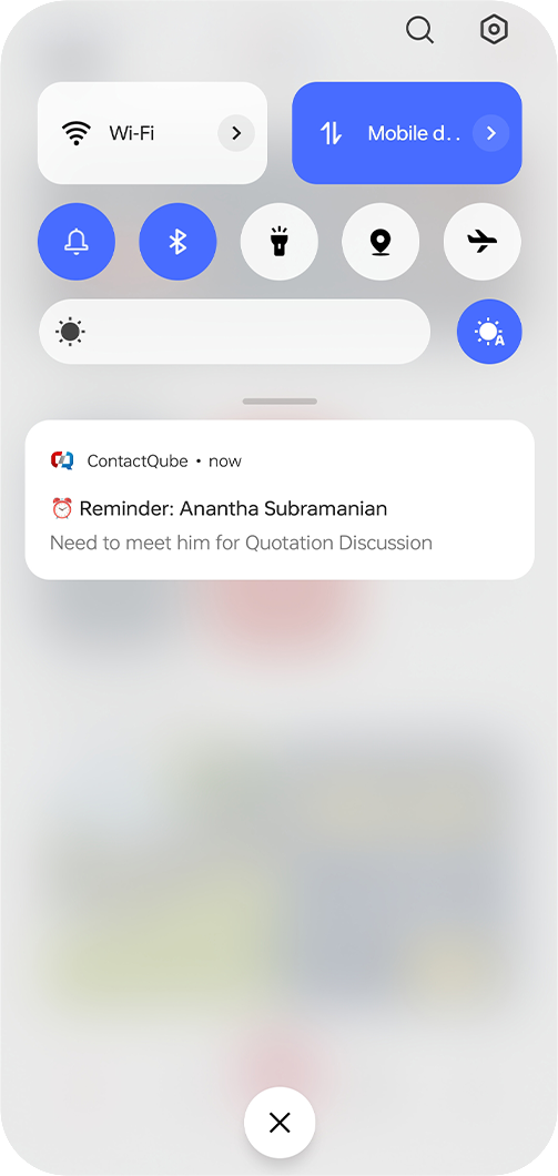 Follow-up reminders screen